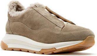 La Canadienne Vada City Dry Genuine Shearling Lining Slip-On Sneaker in Caribou Suede at Nordstrom, Size 9.5