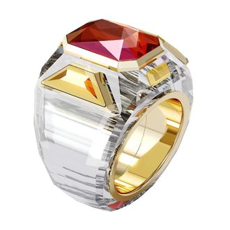 Swarovski Geometrische Gouden Legering Kristallen Ring - Dames - Ringen - Oranje - 52 MM - Accessoires