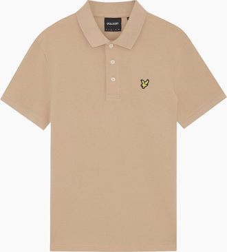 Lyle & Scott Mens Lyle & Scott Popcorn Jacquard Polo Shirt - Tan - Size: 36