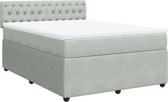 vidaXL Vidaxl - Cama Box Spring Con Colch&oacute;n Terciopelo Gris Claro 160x200 Cm