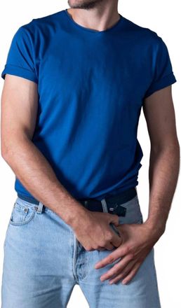 Anonyme Designers Milo V-Neck Jersey T-Shirt In Cobalt