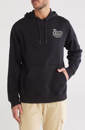 Rvca Oliver Graphic Print Hoodie in Black at Nordstrom Rack, Size Medium