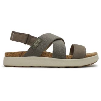 Keen Elle Criss Cross Leather Textile Womens Comfort Sandals - Brindle Birch - Size:UK 7.5