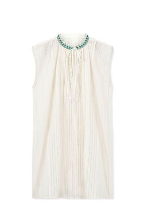 Fortela Afir Striped Cotton Sleeveless Dress in Beige at Nordstrom, Size 38 Eu