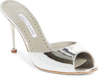 Manolo Blahnik Astucla Sandal in Silver at Nordstrom, Size 10.5Us