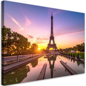 Feeby Cuadro En Lienzo, Par&iacute;s Torre Eiffel Paisaje Urbano, 100x70