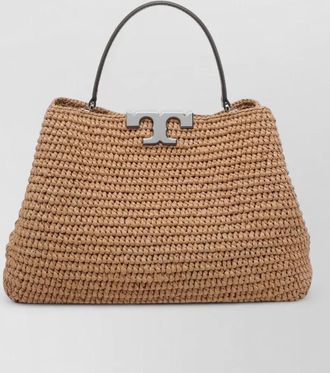 Tory Burch eleanor straw satchel tote bag shoulder strap
