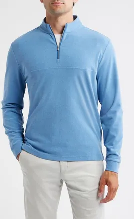 Johnnie-O Mikey Quarter Zip Pullover in Cobalt at Nordstrom, Size Xx-Large