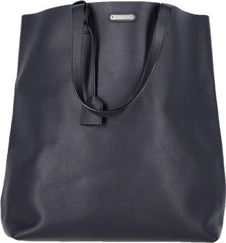 Saint Laurent Black Calfskin Leather Bold Shopping Tote (Authentic Pre-Loved)