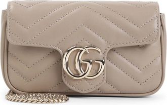 Gucci Compacte Crossbody Tas - Dames - Schoudertassen - Beige - ONE Size - Leer - Tassen