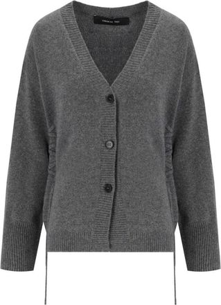 Federica Tosi Wollen Vest met Kant - Dames - Vesten - Grijs - XS - Wol - Truien & Vesten