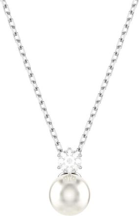 Swarovski Ketting Vrouwen Matrix Hanger Kristal Parel Wit 5693897 - Dames - Kettingen - Grijs - ONE Size - Accessoires