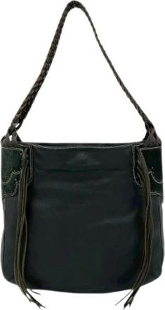 Loewe Pre-owned Shoulder Bags, female, Black, Size: ONE SIZE Pre-owned Suede Leather Shoulder Bag