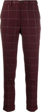 Liu Jo Schotse Broek met Lurexdraad - Dames - Skinny broeken - Rood - M - Polyester - Broeken