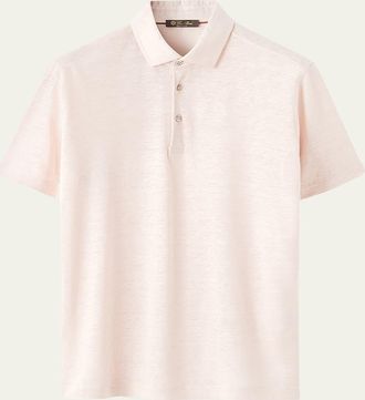 Loro Piana Mens Linen Jersey Dublon Polo Shirt