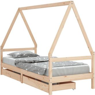 vidaXL Estructura De Cama Para Ni&ntilde;os Con Cajones Madera Pino 90x200 Cm Vidaxl