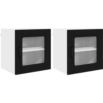 vidaXL Kitchen Cabinet 2 pcs Black 40 x 31 x 40 cm Engineered Wood vidaXL