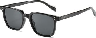 Generic Square Mens Outdoor Sunglasses Vacation Driving Womens Commuting Sun Glasses(Black)