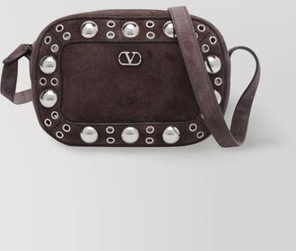 Valentino Garavani suede nellcote style shoulder bag with studded detailing