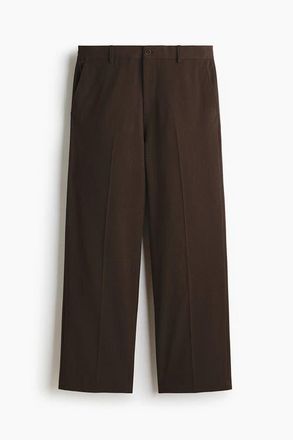 H&M Relaxed Fit Trousers in Dark Brown at Nordstrom, Size Xx-Large