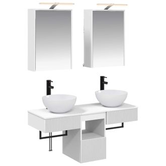 vidaXL Juego De Muebles De Ba&ntilde;o 5 Uds. Blanco Madera De Ingenier&iacute;a Vidaxl