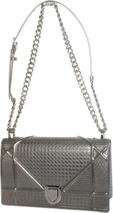 Dior Pre-owned Diorama Flap Bag - Dames - Vintage Schoudertas - Grijs - ONE Size - Leer - Vintage