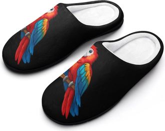 Generic Cute Parrot Funny Mens Slippers Cotton Warm House Shoes Memory Foam Sandals Print Size 7-14