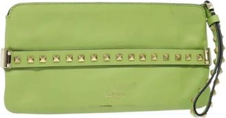 Valentino Pre-owned Leather clutches - Dames - Vintage Clutch - Groen - ONE Size - Leer - Vintage