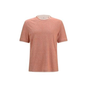 Brunello Cucinelli Orange Cotton Mens T-Shirt