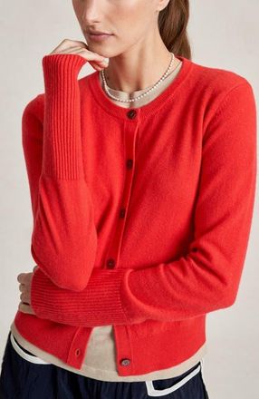 La Ligne Solid Lean Lines Cardigan in Coral at Nordstrom, Size X-Large