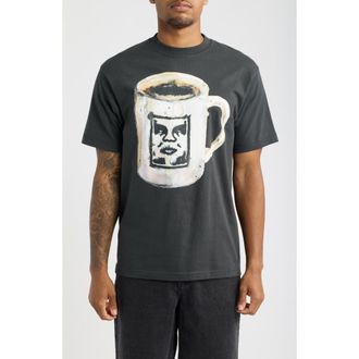 Obey Coffee Cup Graphic T-Shirt in Vintage Black at Nordstrom, Size Xx-Large