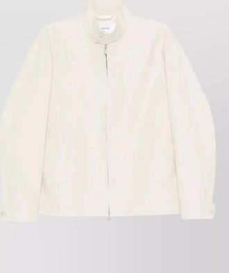 Lardini linen mens jacket stand up collar