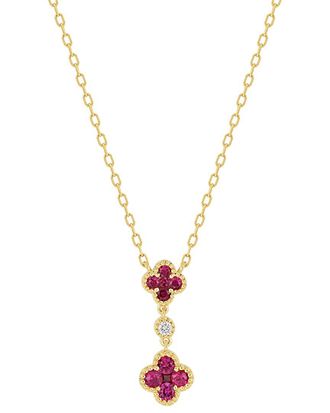 Bony Levy El Mar 18K 0.39 Ct. Tw. Diamond & 10 Ruby Pendant Necklace
