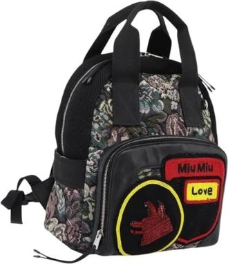 Miu Miu Pre-owned Canvas Backpack - Dames - Vintage Rugzakken - Veelkleurig - ONE Size - Leer - Vintage