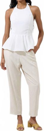 Sugarlips Karmina Peplum Halter Top In Off White