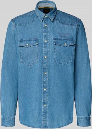 PME Legend Jeanshemd mit Label-Stitching in Jeansblau, Größe XXXL