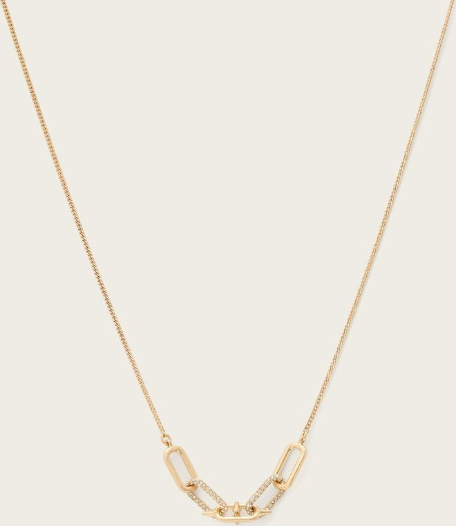 Brass Laio Pave Link Necklace, Size: One Size