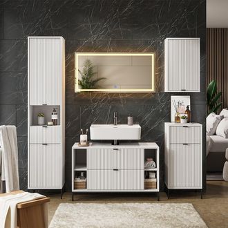 Vicco Juego De Muebles De Ba&ntilde;o Eliza, Blanco, 5 Partes, Vicco