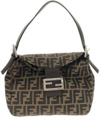 Fendi Pre-owned Shoulder Bags, female, Brown, Size: ONE SIZE Pre-owned Canvas Shoulder Bag 26426