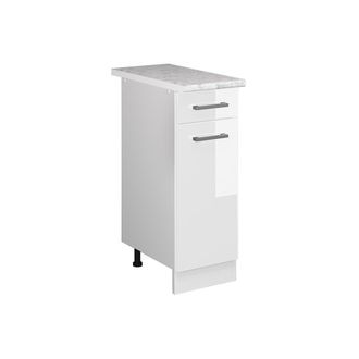 Vicco Mueble Bajo De Cocina R-line, Blanco Alto Brillo, 30 Cm, Et M&aacute;rmol