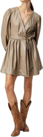 Sundays Vegan Leather Flora Dress In Mushroom