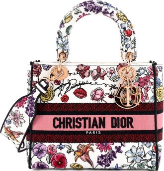 Dior Lady D-Lite Bag Embroidered Canvas Medium satchel - Veelkleurig