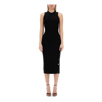 Moschino Midi Dresses, female, Black, Size: M Couture Gold Buttons Dress