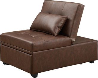 Linon Dozer Faux Leather Sofa Chair