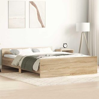 vidaXL Estructura De Cama Con Cabecero Piecero Roble Sonoma 150x200 Cm Vidaxl