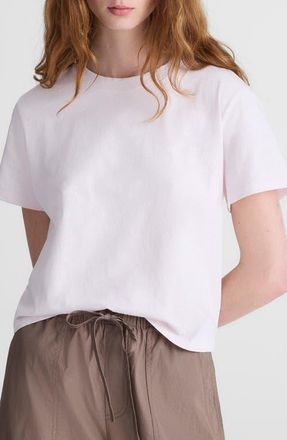 Madewell Boxy Crop Cotton Slub T-Shirt in Pale Pink at Nordstrom, Size Xx-Large