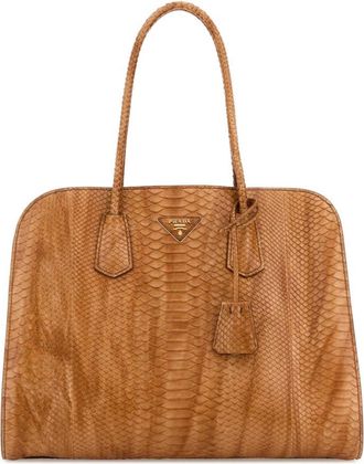 Prada Orange Logo Large Shoulder Bag