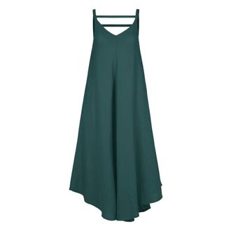 Bomboogie Summer Dresses, female, Green, Size: XS Linen Dress with Straps