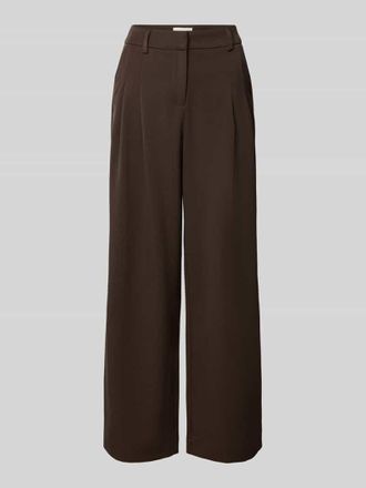 Moss Copenhagen Baggy Fit Stoffhose mit gelegten Falten Modell Henrika in Mittelbraun, Gr&ouml;&szlig;e XL