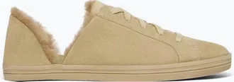 Freda Salvador Womens Eda Dorsay Shearling Sneaker In Stucco Suede